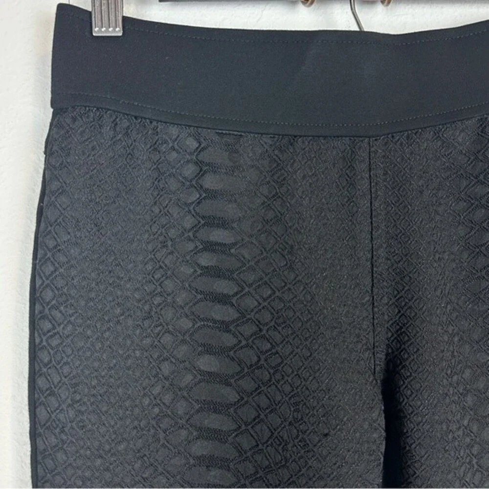 Carmen Marc Valvo Textured Front Black Leggings S